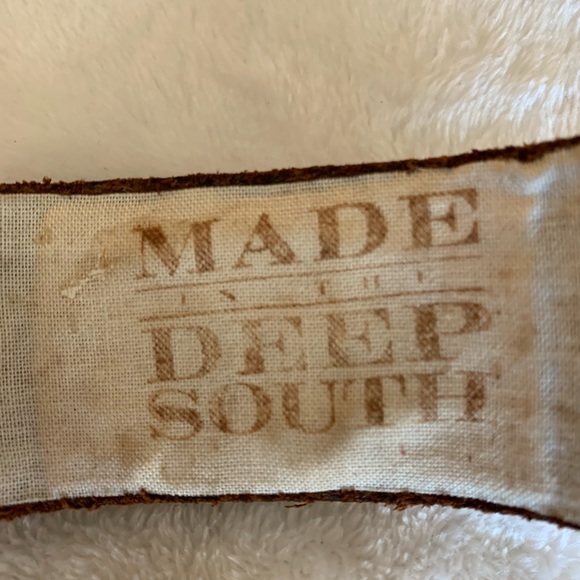 Made in the Deep South Leather Cuff w/ Vintage Rhinestones -New - Picture 5 of 7